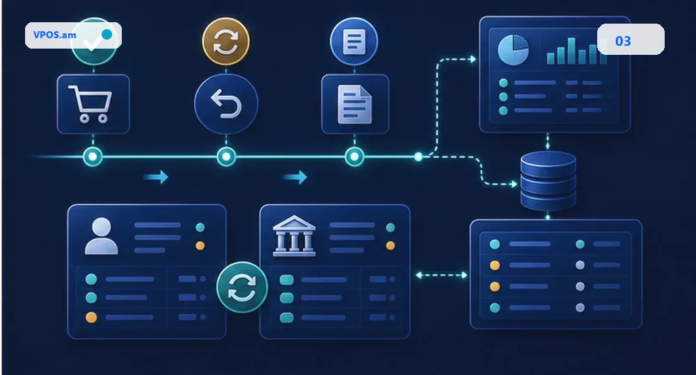 Normalized ledger -> provider reports -> reconciliation