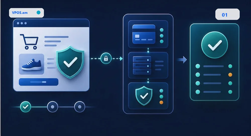 Product or service -> terms -> checkout