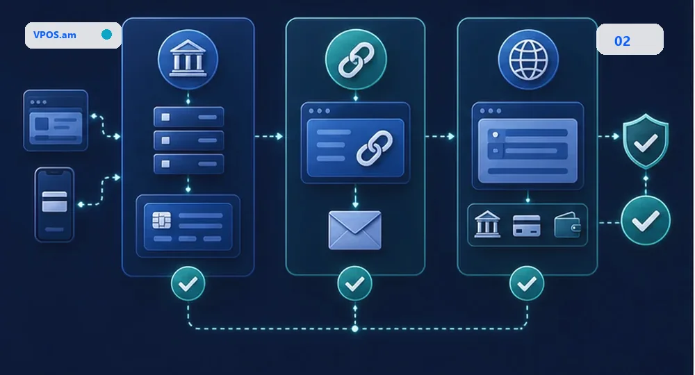 Տեղական vPOS, payment link կամ արտաքին checkout